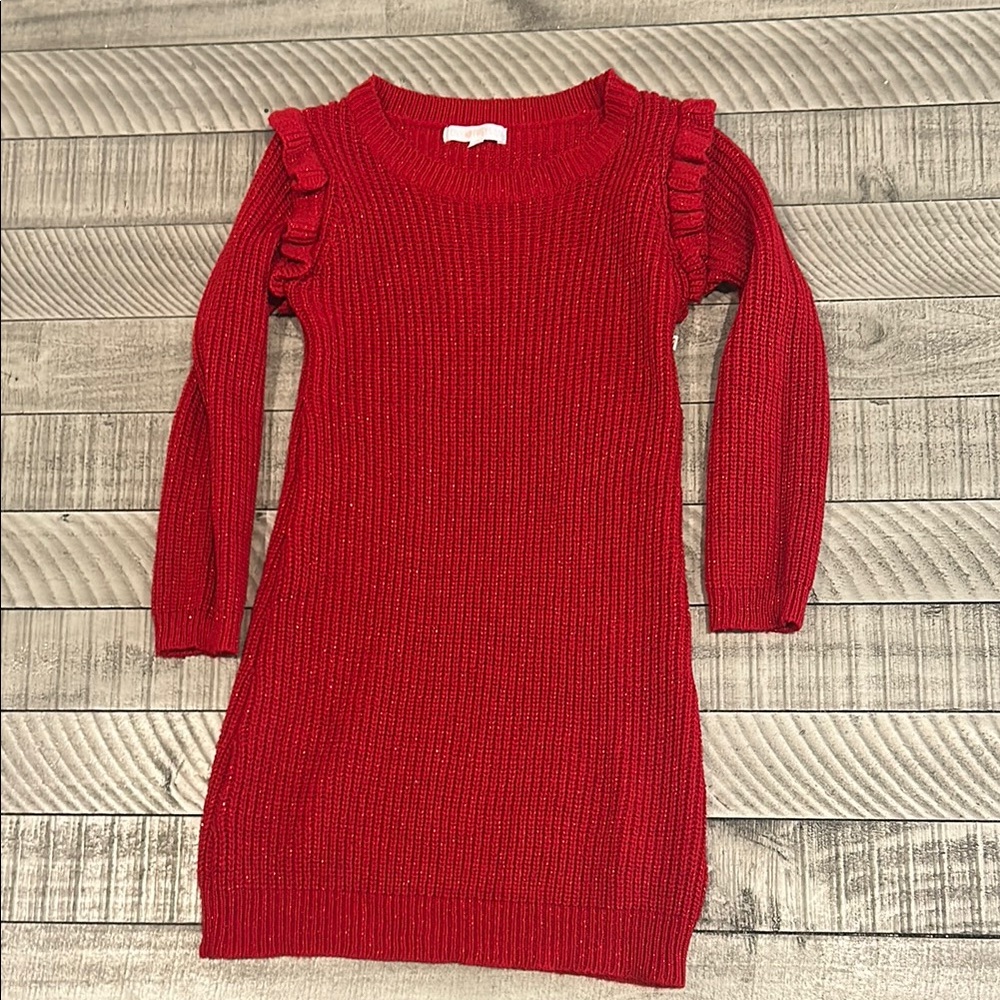 Stylish Red Knit Dress for Kids